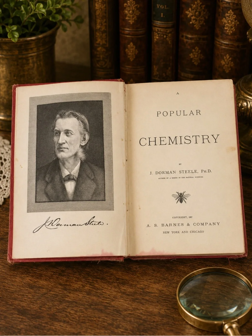 1887 Steele’s Popular Chemistry J Dorman Steele Antique Science Book A.S Barnes